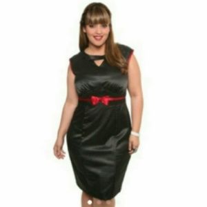 Torrid Retro Chic, 20, satiny polka dot dress.